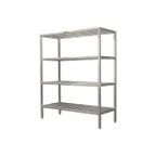 image of Prairie View SWB247242-4 Institutional 4 Tier Square Bar Shelving Unit - 42"W x 24"D x 72"H