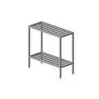 image of Prairie View SWT204872-2 Institutional All Welded 2-Shelf T-Bar Shelving Unit - 72" x 20" x 48"