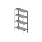 image of Prairie View SWT207260-4 Institutional All Welded 4-Shelf T-Bar Shelving Unit - 60" x 20" x 72"