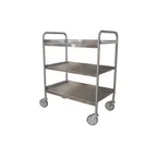 image of Prairie View UCSS1830-3 Stainless Steel 3 Shelf Utility Carts - 19"W x 42"H x 31"L