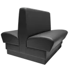 image of QA Group Olympic OLY30D-ADV27 30' Long Black Double Booth w/ Upholstered Plain Back and Seat