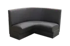 image of QA Group Olympic OLY48C-ADV27 48”Long Black Corner Booth w/ Upholstered Plain Back and Seat