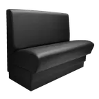 image of QA Group Olympic OLY60S-ADV27 60”Long Black Single Booth w/ Upholstered Plain Back and Seat