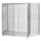 image of Quantum 1848-63SEC Chrome Stationary Security Unit with 2 Shelves, 18" x 48" x 63" 