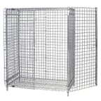 image of Quantum 2136-63SEC Chrome Stationary Security Unit with 2 Shelves, 21" x 36" x 63"