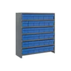 image of Quantum CL1839-602 Heavy Duty 7 Shelf Euro Drawer Shelving Closed Unit w/ 36 Bins Capacity