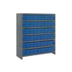 image of Quantum CL1839-604 Heavy Duty 7 Shelf Euro Drawer Shelving Closed Unit w/ 54 Bins Capacity