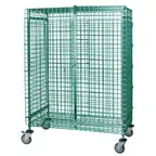 image of Quantum M2436-69SECP Proform Green Epoxy Mobile Security Cart w/ 2 Shelves, 24" x 36" x 69"