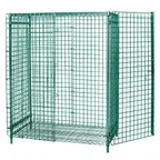 image of Quantum M2448-69SEC Chrome Stem Caster Security Cart with 2 Shelves, 24" x 48" x 69"