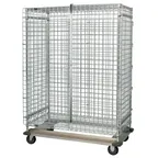 image of Quantum MD2436-70SEC Chrome Dolly Base Security Unit with 2 Shelves, 24" x 36" x 70"
