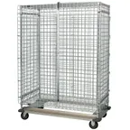 image of Quantum MD2436-70SECP Proform Green Epoxy Dolly Base Security Unit, 2 Shelves, 24" x 36" x 70"