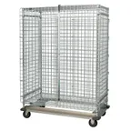 image of Quantum MD2460-70SEC Chrome Dolly Base Security Unit with 2 Shelves, 24" x 60" x 70"