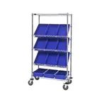 image of Quantum MWRS-5-92035 NSF 5 Shelf Chrome Mobile Bin Systems Wire Shelving Unit - 36" x 18" x 63"