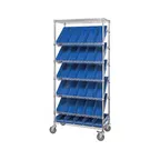 image of Quantum MWRS-7-103 NSF 7 Shelf Chrome Mobile Bin Systems Wire Shelving Unit - 36" x 18" x 80"