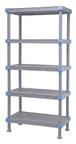 image of Quantum QP185486SS-5 NSF Millenia Gray Polymer 5 Shelf Solid Shelving Unit - 54" x 18" x 86"
