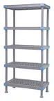 image of Quantum QP215486VS-5 NSF Millenia Gray Polymer 5 Shelf Vented Shelving Unit - 54" x 21" x 86"