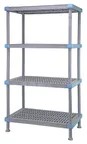 image of Quantum QP246074VS-4 NSF Millenia Gray Polymer 4 Shelf Vented Shelving Unit - 60" x 24" x 74"