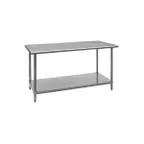 image of Quantum SST-2436U 36" Open Base Work Table with Undershelf - Without Backsplash / Heavy Gauge