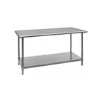 image of Quantum SST-2460U 60" Open Base Work Table with Undershelf, Flat Top / 18 Gauge Top