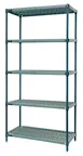 image of Quantum WR63-2124WPM-5 Wire Plastic Mat Shelving Unit, Stationary, 5-Tier
