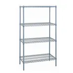 image of Quantum WR63-2472GY-5 NSF 5 Shelf Gray Epoxy Wire Shelving Starter Kit - 72" x 24" x 63"