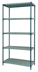 image of Quantum WR74-2424WPM-5 Wire Plastic Mat Shelving Unit, Stationary, 5-Tier