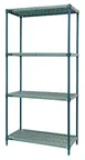 image of Quantum WR86-2424WPM Wire Plastic Mat Shelving Unit, Stationary, 4-Tier