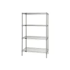 image of Quantum WR86-2460C NSF 4 Shelf Chrome Wire Shelving Starter Kit - 60" x 24" x 86"