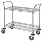image of Quantum WRC-1860-2 Rolling Utility Cart with 2 Wire Shelves