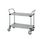 image of Quantum WRC-2442-2G Galvanized Solid 2-Shelf Utility Cart - 24" x 42" x 37-1/2"