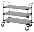 image of Quantum WRSC-1860-3SS Stainless Steel Utility Cart with 3 Solid Shelf