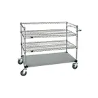 image of Quantum WRSC3-42-2448FS Stainless Steel Wire & Solid 3-Shelf Medical Cart - 24" x 48" x 48"