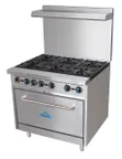 image of Comstock-Castle R6 36" Gas Restaurant Range w/ (6) Open Burners, (1) Standard Oven, 210.000 BTU