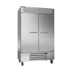 image of Beverage Air RB49HC-1S 52" Two-Section Reach-In Refrigerator w/ 2 Solid Doors, Bottom Mounted, Aluminum Interior, 46 cu. ft.