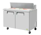 image of RefrigerationX XST-48-N 48" 2-Door Sandwich and Salad Prep Table, 12 Pans, Stainless Steel & Galvanized Steel