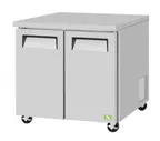 image of RefrigerationX XUF-36-N 36" 2-Door Undercounter Freezer, Stainless Steel & Aluminum, 9.74 cu. ft.