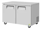 image of RefrigerationX XUF-48-N 48" 2-Door Undercounter Freezer, Stainless Steel & Aluminum, 13.2 cu. ft.