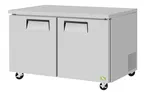 image of RefrigerationX XUF-60-N 60" 2-Door Undercounter Freezer, Stainless Steel & Aluminum, 16.86 cu. ft.