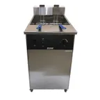 image of Resfab MB-85B 21" Floor Model Electric Full Pot Fryer w/ 85-Lb. Capacity, 2 Twin & 1 Full Basket