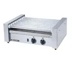 image of Adcraft RG-09 Hot Dog Roller Grill by Admiral Craft w/ 9 Rollers, 24 Hot Dog Capacity, 120V