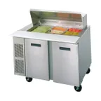 image of Randell PT48-18W-L 48" 2-Door Mega Top Sandwich and Salad Prep Table, 18 Pans, Stainless Steel