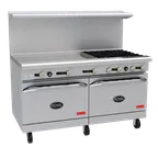 image of Royal Range of California RDR-10-C 60" Gas Restaurant Range w/ (10) Open Burners, (1) Standard Oven, (1) Convection Oven, 365.000 BTU
