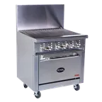 image of Royal Range of California RDR-24RB-120 24" Gas Restaurant Range w/ 24" Full Radiant Charbroiler, (1) Spave Saver Oven, 87.000 BTU