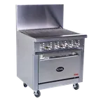 image of Royal Range of California RDR-36RB-126 36" Gas Restaurant Range w/ 36" Full Radiant Charbroiler, (1) Standard Oven, 125.000 BTU