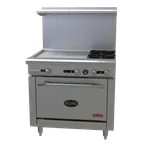 image of Royal Range of California RDR-6-C 36" Gas Restaurant Range w/ (6) Open Burners, (1) Convection Oven, 210.000 BTU