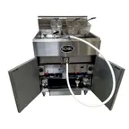 image of Royal Range of California REEF-35-3-DM2 Multi-Battery Gas Fryer w/ (3) 35-lb, Built-In Filtration