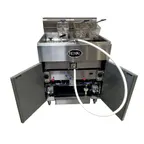 image of Royal Range of California RFT-50-2-EM Multi-Battery Gas Fryer w/ (2) 50-lb Vats, Built-In Filtration