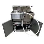 image of Royal Range of California RFT-75-4-EM Multi-Battery Gas Fryer w/ (4) 75-lb Vats, Built-In Filter