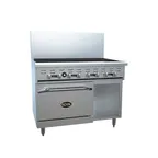 image of Royal Range of California RR-48RB-126 48" Gas Restaurant Range w/ 48" Full Radiant Charbroiler, (1) Standard Oven, 155.000 BTU