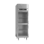 image of Victory RS-1D-S1-HG-HC 27"  1-Section Reach-In Refrigerator w/ 2 Swing Glass Half Doors, Stainless Steel, 21 cu. ft.